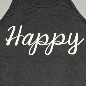 Happy Tank Top A-Line Spaghetti Strap XL do what you love, love what you do Blk